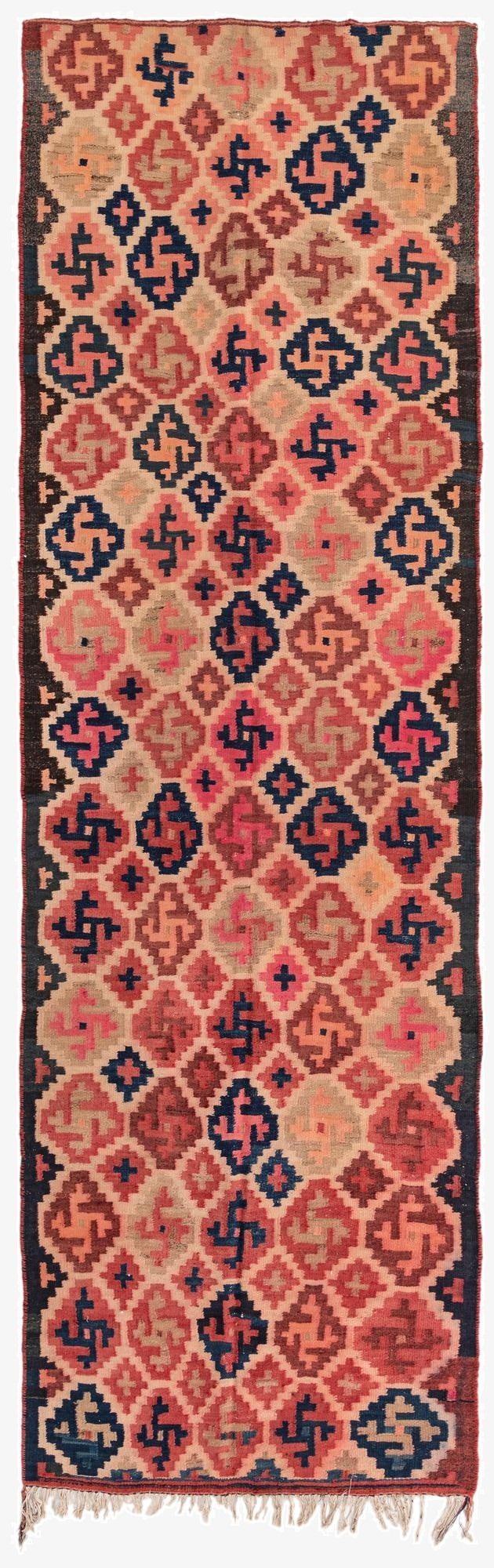  4' x 13' 2  Hand Woven Kilim Fars Wool Runner Rug