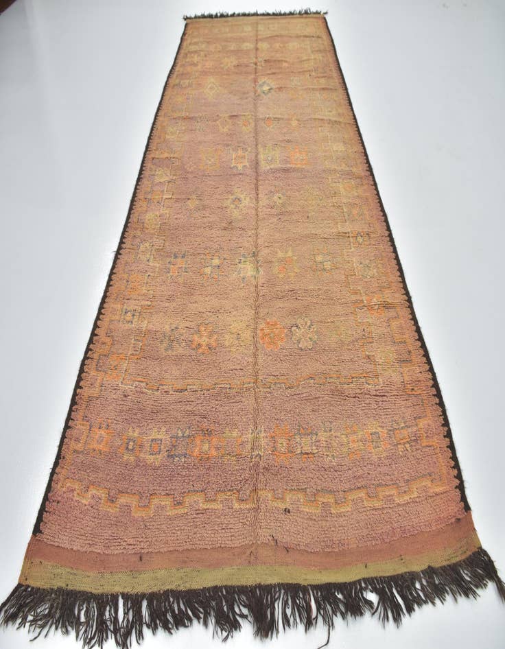 Detail image of  6' 2 x 13' 5  Hand Knotted Moroccan Wool Runner Rug