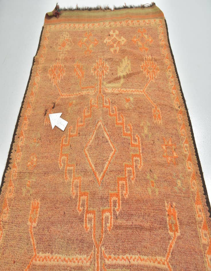 Detail image of  6' x 12'  Hand Knotted Moroccan Wool Runner Rug