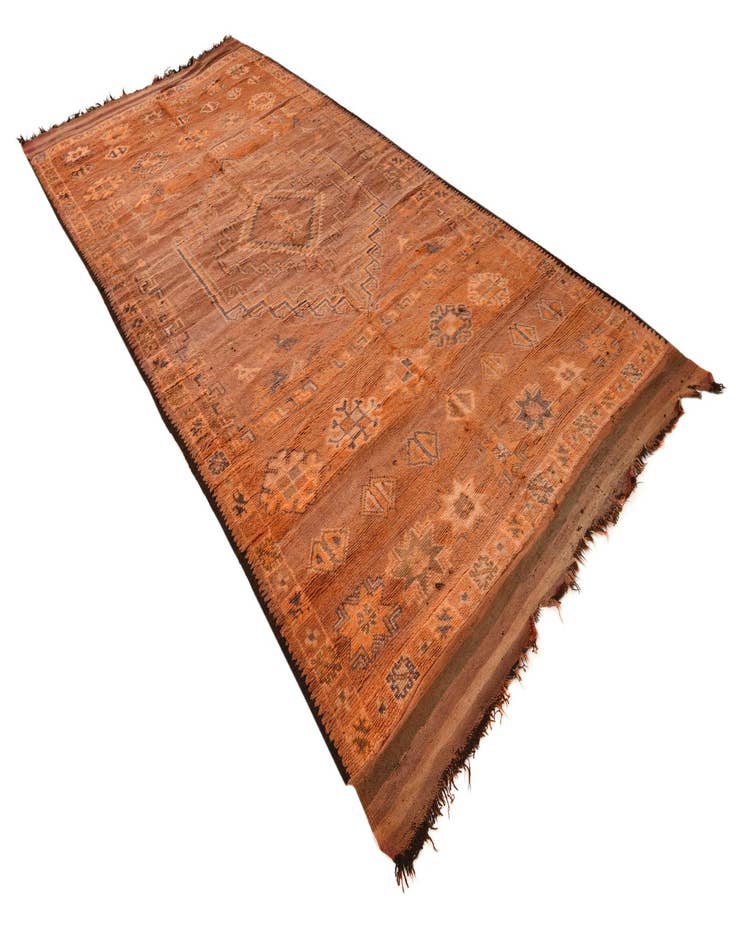 Detail image of  6' 8 x 13' 8  Hand Knotted Moroccan Wool Runner Rug