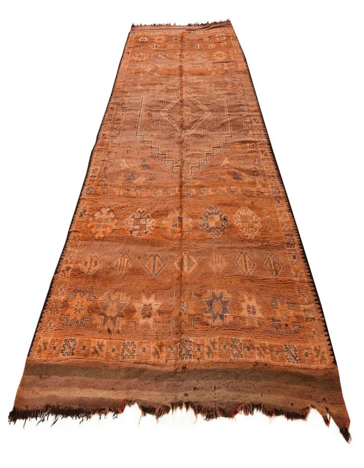 Detail image of  6' 8 x 13' 8  Hand Knotted Moroccan Wool Runner Rug