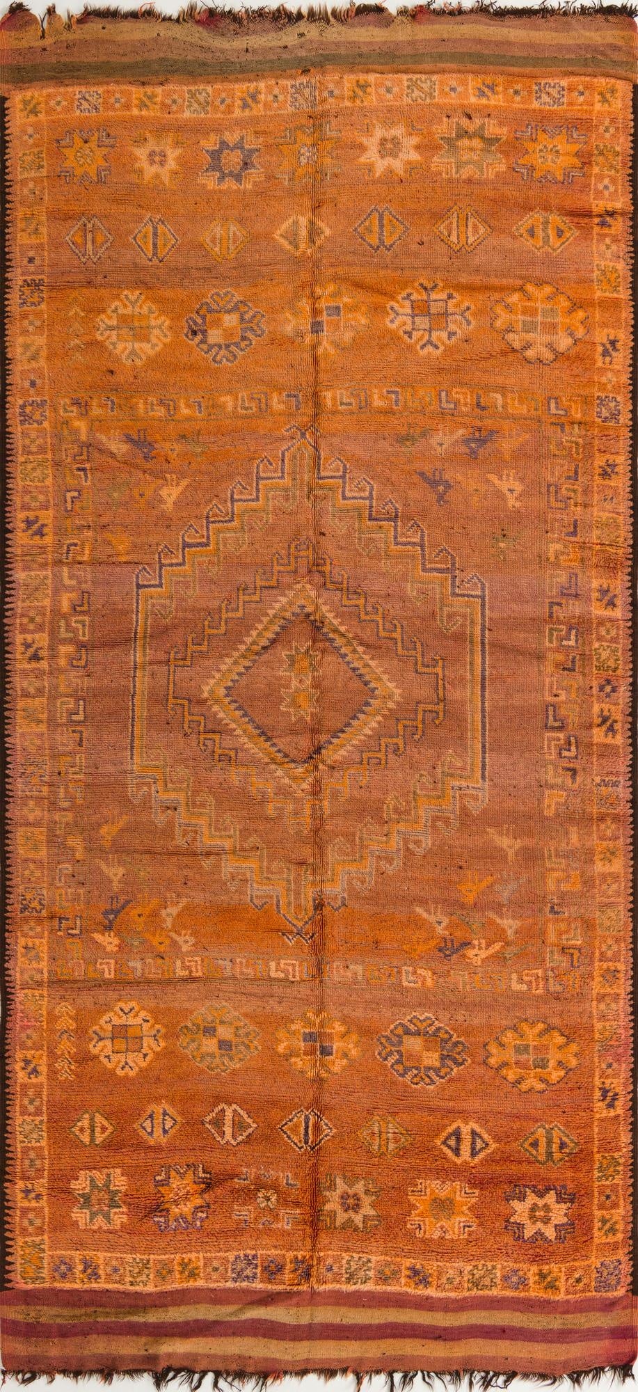  6' 8 x 13' 8  Hand Knotted Moroccan Wool Runner Rug