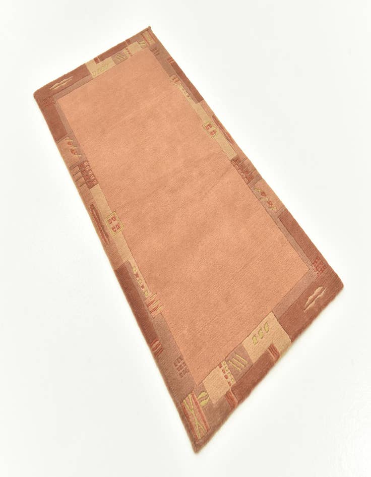 Detail image of  2' 4 x 4' 7  Hand Knotted Nepal Wool Runner Rug