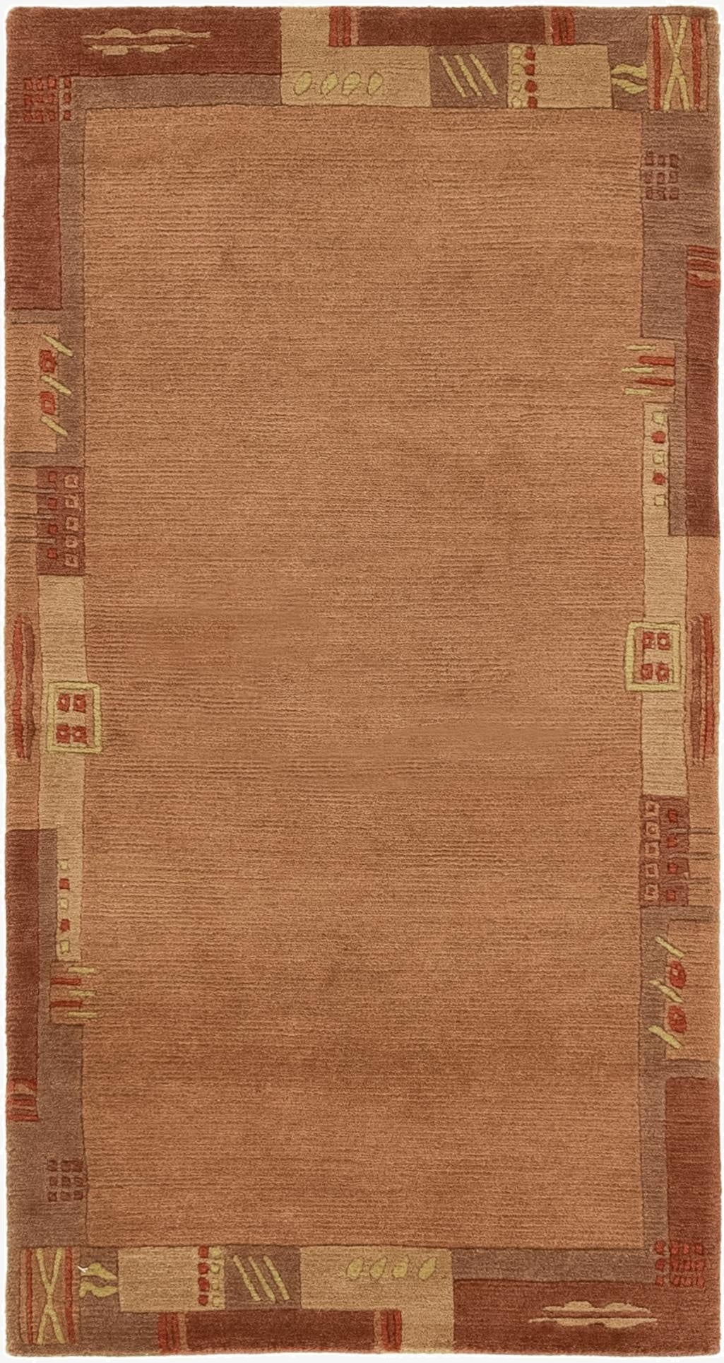  2' 4 x 4' 7  Hand Knotted Nepal Wool Runner Rug