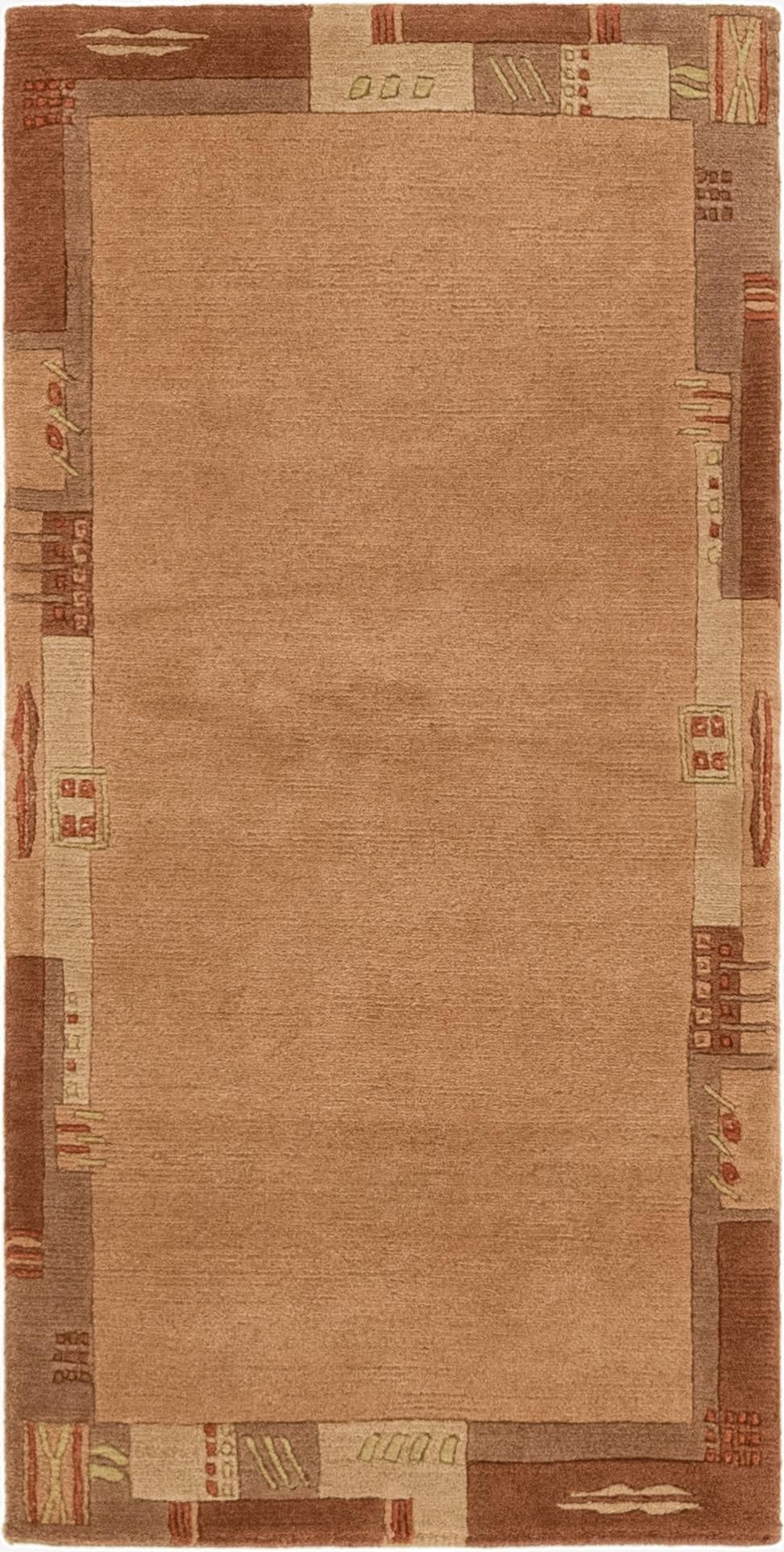  2' 4 x 4' 7  Hand Knotted Nepal Wool Runner Rug