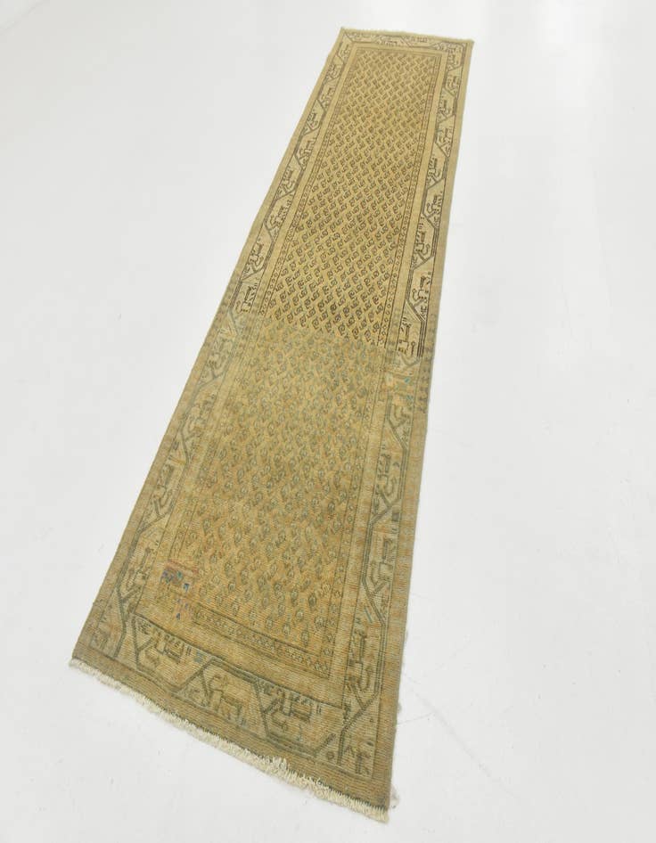 Detail image of  3' 2 x 10' 1  Hand Knotted Ultra Vintage Persian Wool Runner Rug