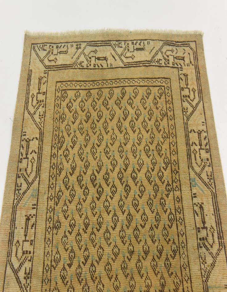 Detail image of  3' 2 x 10' 1  Hand Knotted Ultra Vintage Persian Wool Runner Rug