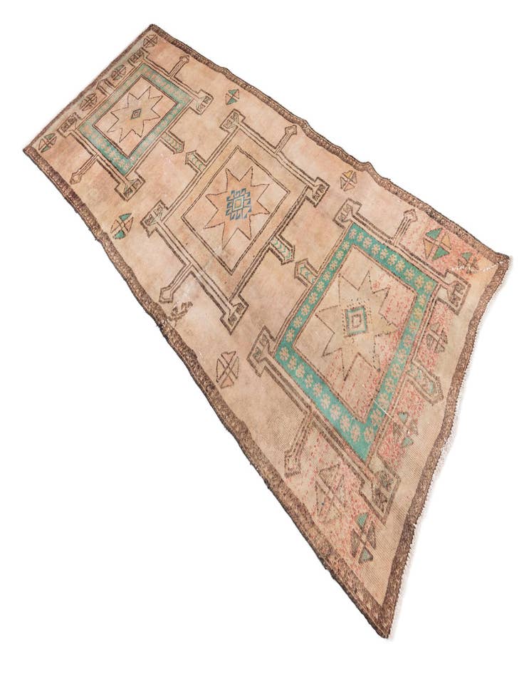 Detail image of  3' 8 x 8' 6  Hand Knotted Ultra Vintage Persian Wool Runner Rug