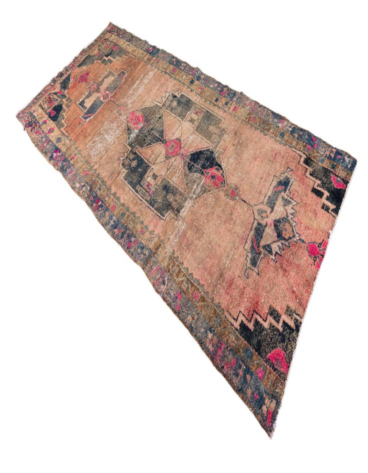 Detail image of  4' 4 x 9' 9  Hand Knotted Ultra Vintage Persian Wool Runner Rug