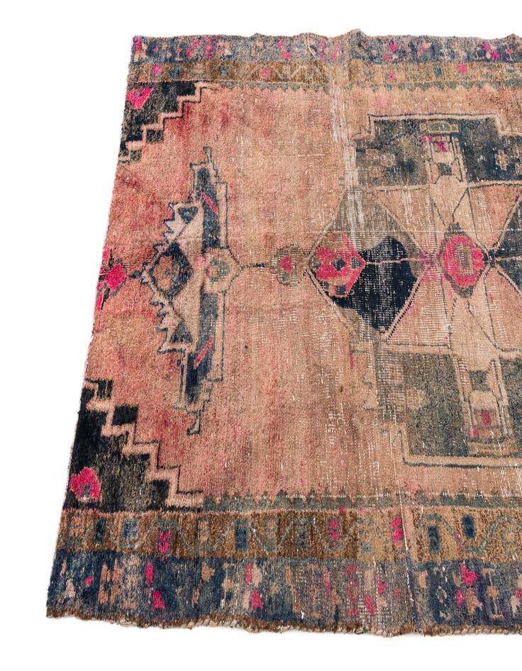 Detail image of  4' 4 x 9' 9  Hand Knotted Ultra Vintage Persian Wool Runner Rug