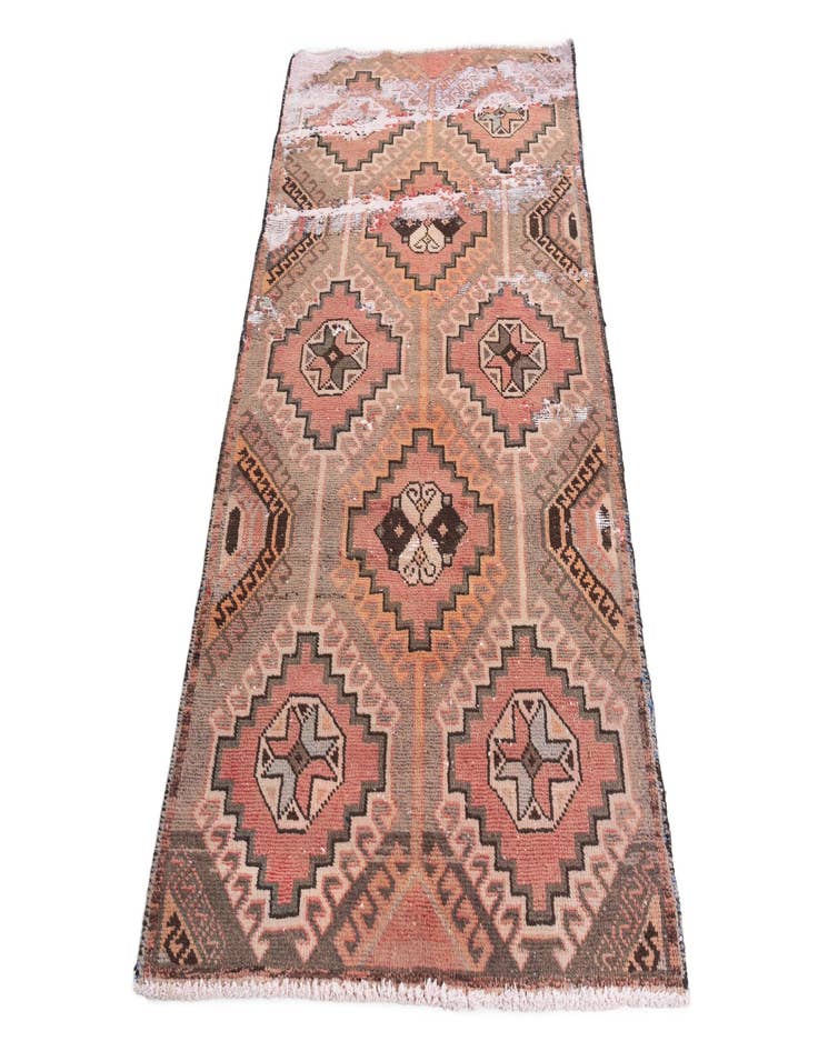 Detail image of  3' 1 x 6' 2  Hand Knotted Ultra Vintage Persian Wool Runner Rug