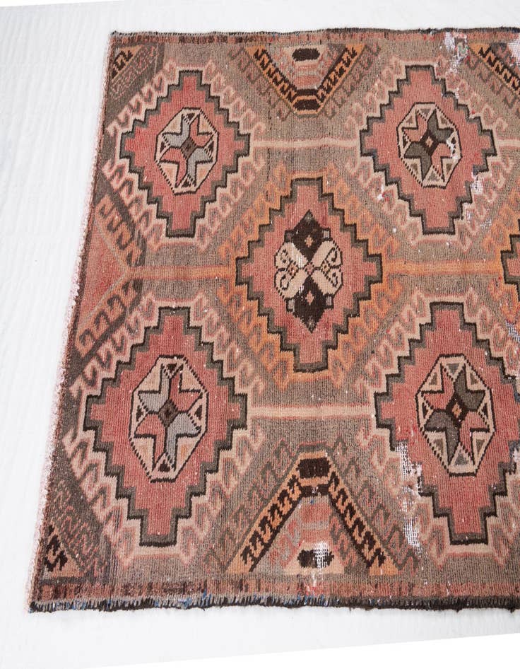 Detail image of  3' 1 x 6' 2  Hand Knotted Ultra Vintage Persian Wool Runner Rug