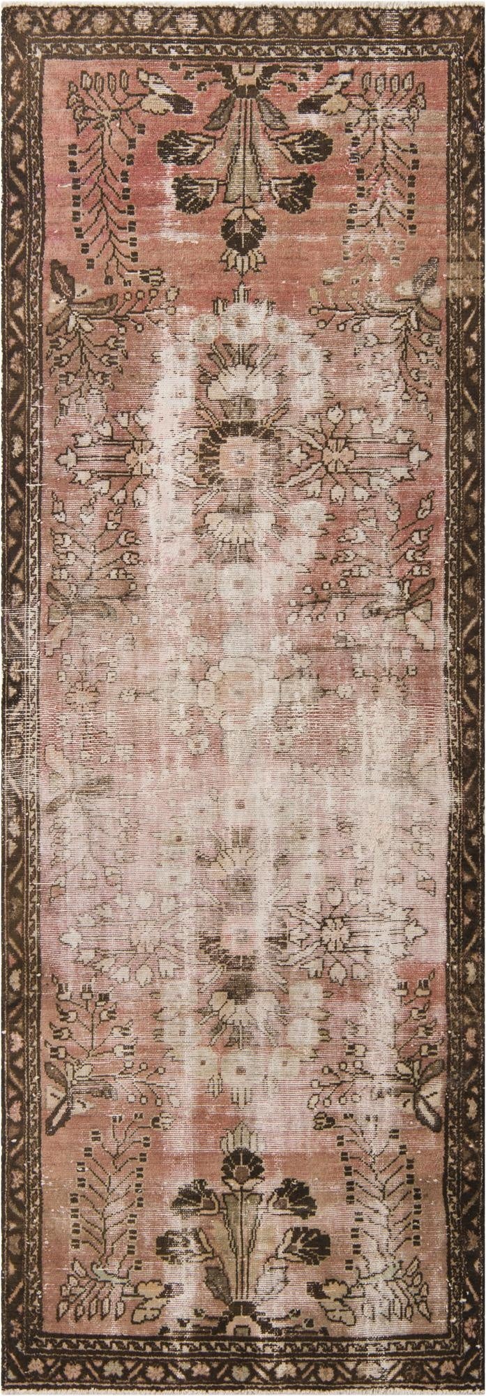  3' 4 x 9' 2  Hand Knotted Ultra Vintage Persian Wool Runner Rug