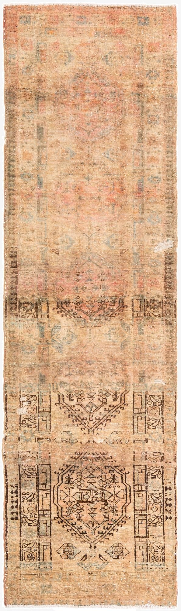  3' x 10'  Hand Knotted Ultra Vintage Persian Wool Runner Rug