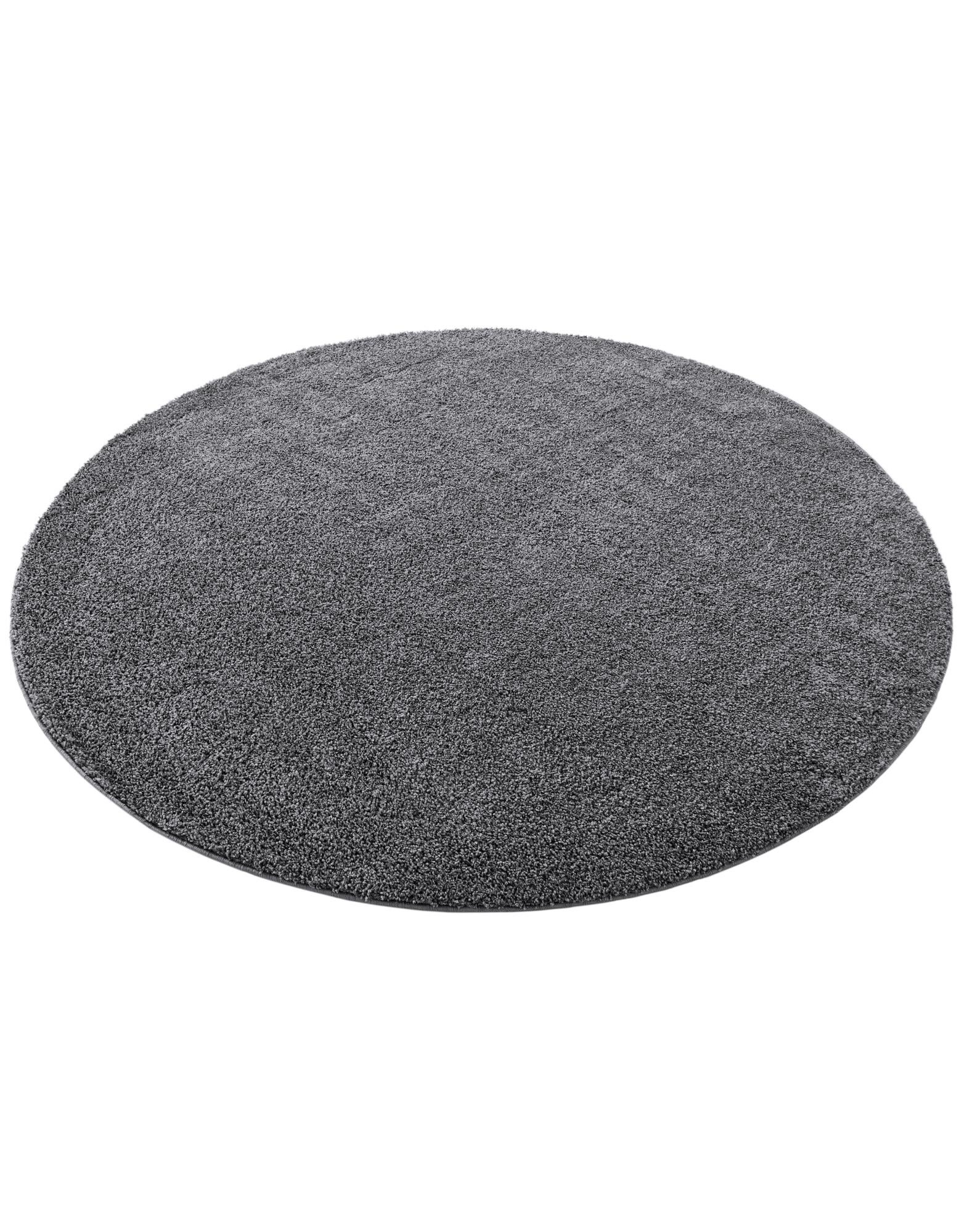 Pebble Gray 8' x 8' Soft Solid Shag Round Rug | Rugs.com