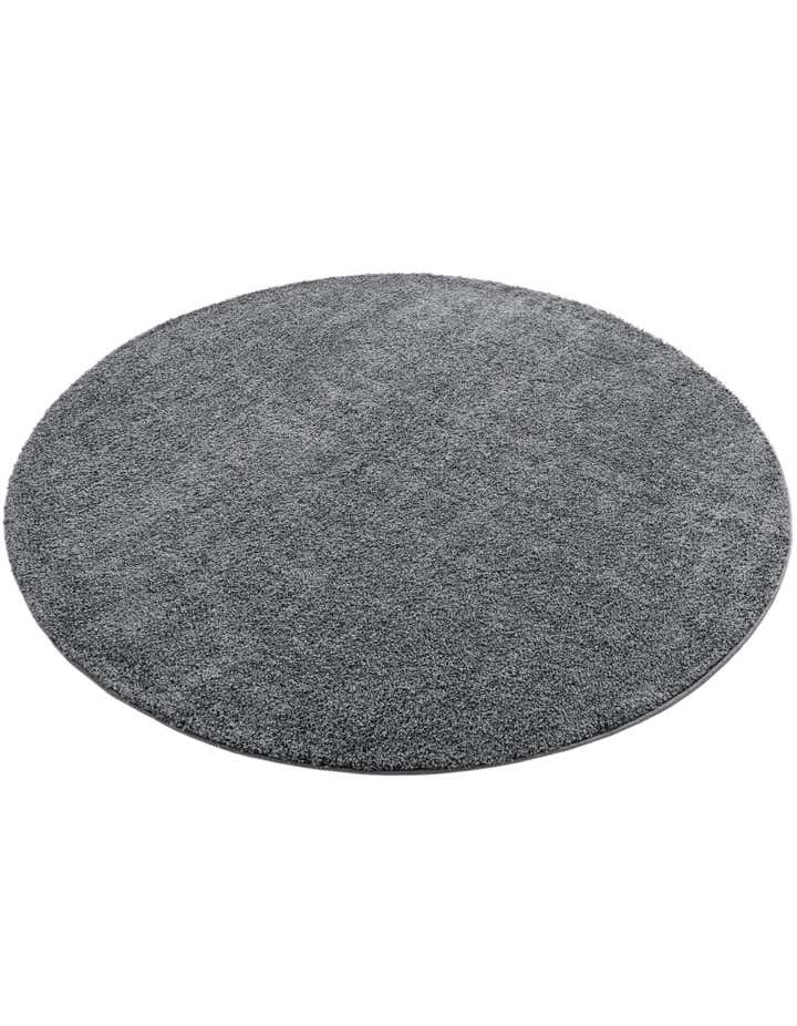 Pebble Gray 8' x 8' Soft Solid Shag Round Rug | Rugs.com