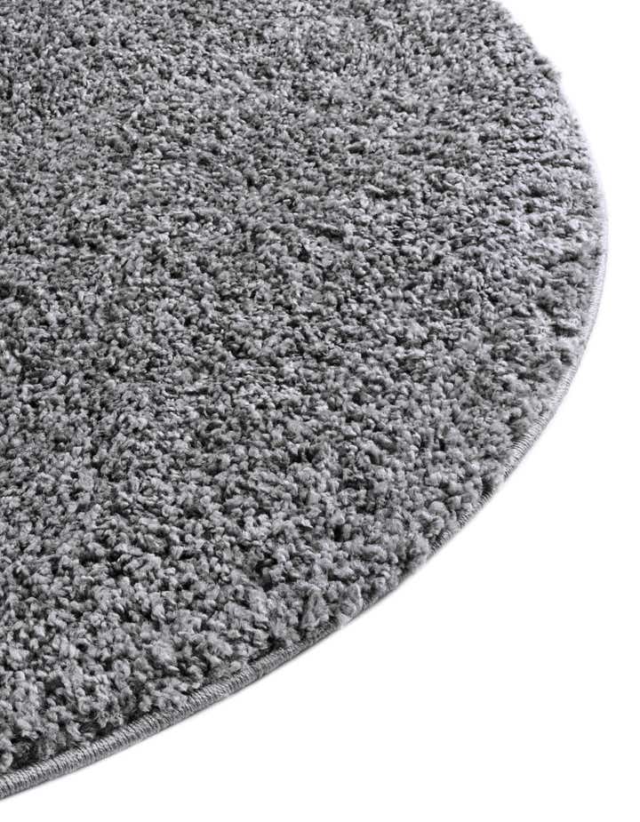 Pebble Gray 8' x 8' Soft Solid Shag Round Rug | Rugs.com