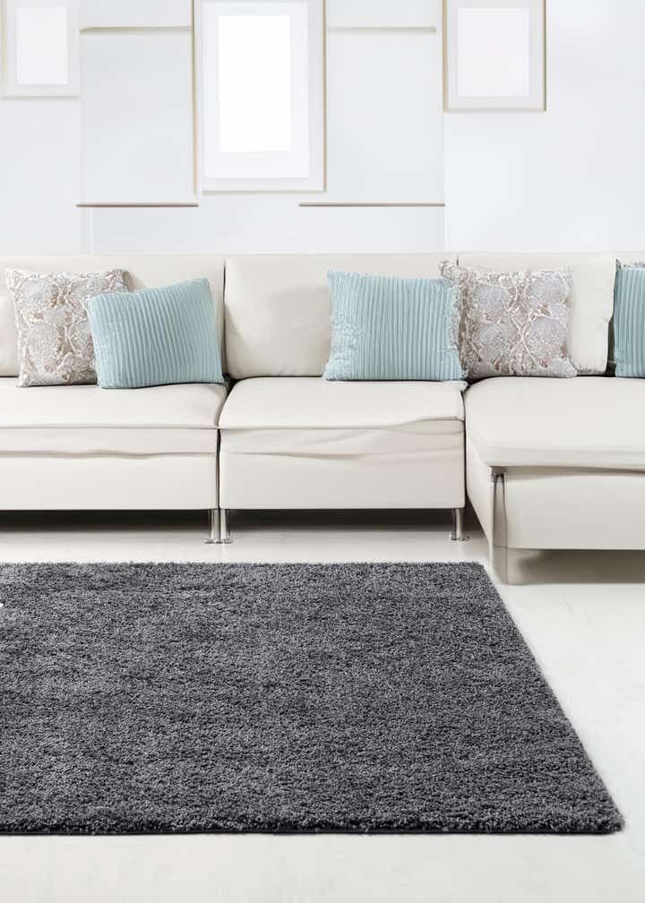 Pebble Gray 8' x 8' Soft Solid Shag Square Rug | Rugs.com