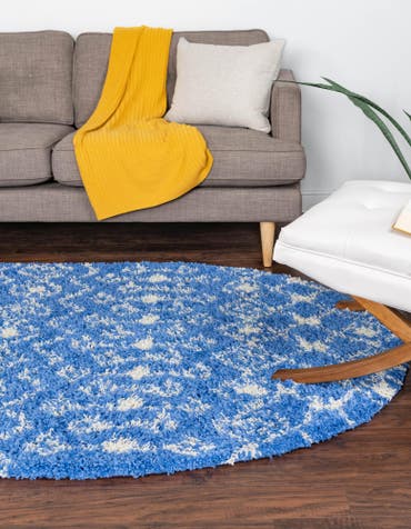  5' 3 x 8' Moroccan Trellis Shag Oval Rug