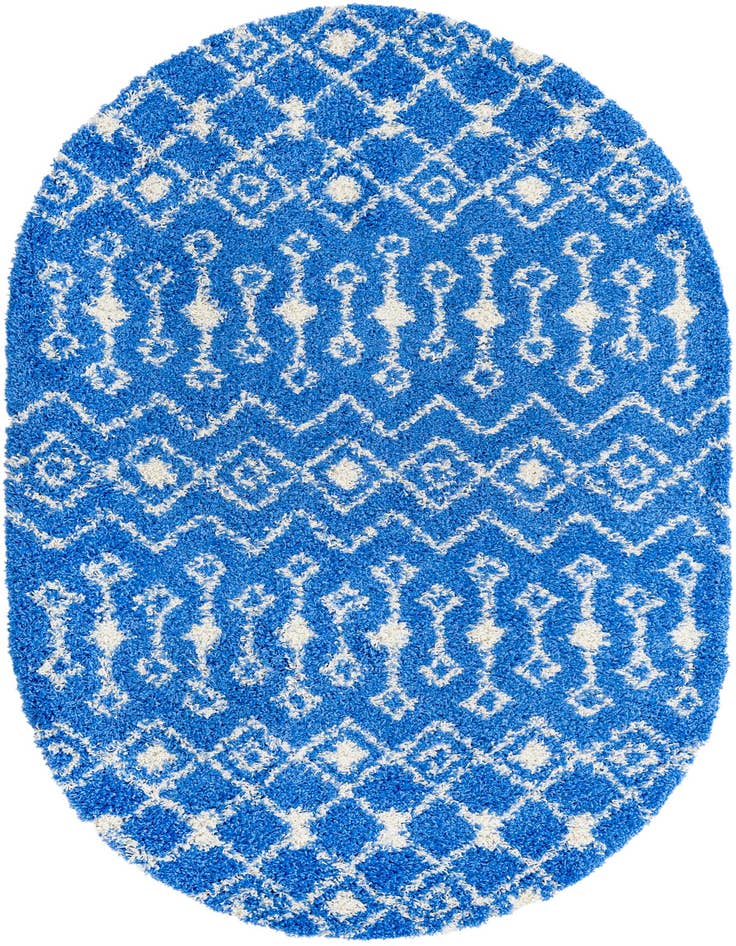 Detail image of 5' 3 x 8' Moroccan Trellis Shag Oval Rug