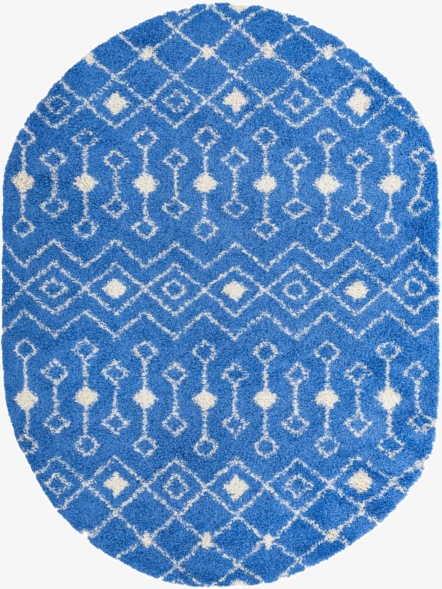  7' 10 x 10' Moroccan Trellis Shag Oval Rug