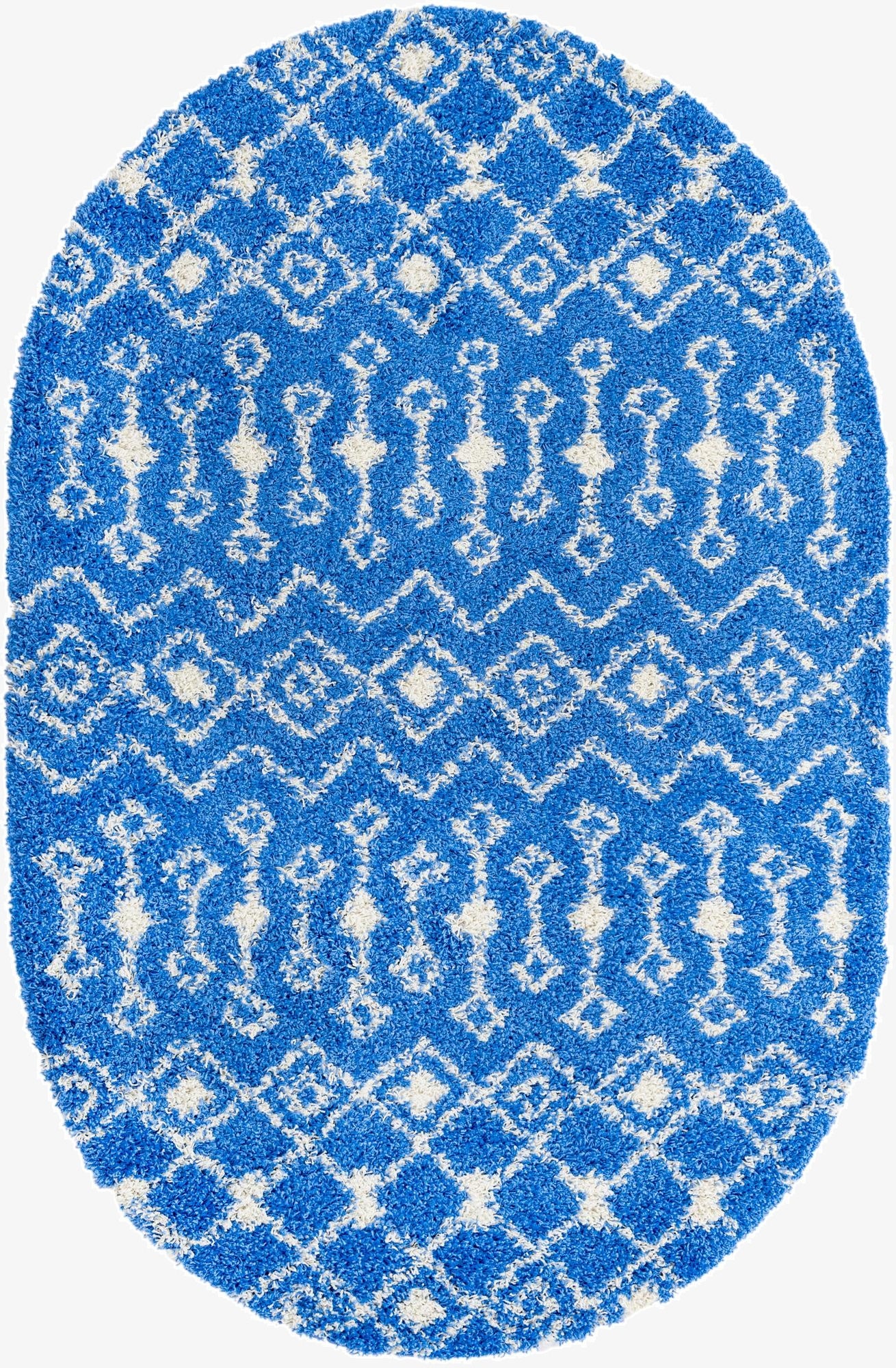  5' 3 x 8' Moroccan Trellis Shag Oval Rug