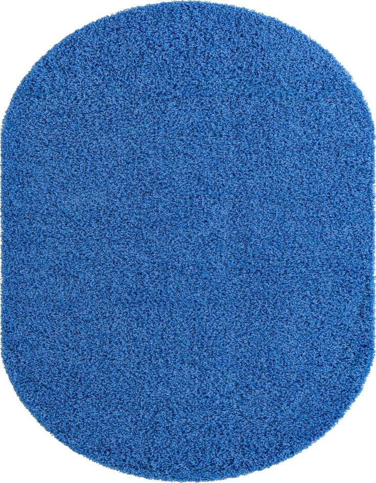 Detail image of  5' 3 x 8' Solid Shag Oval Rug