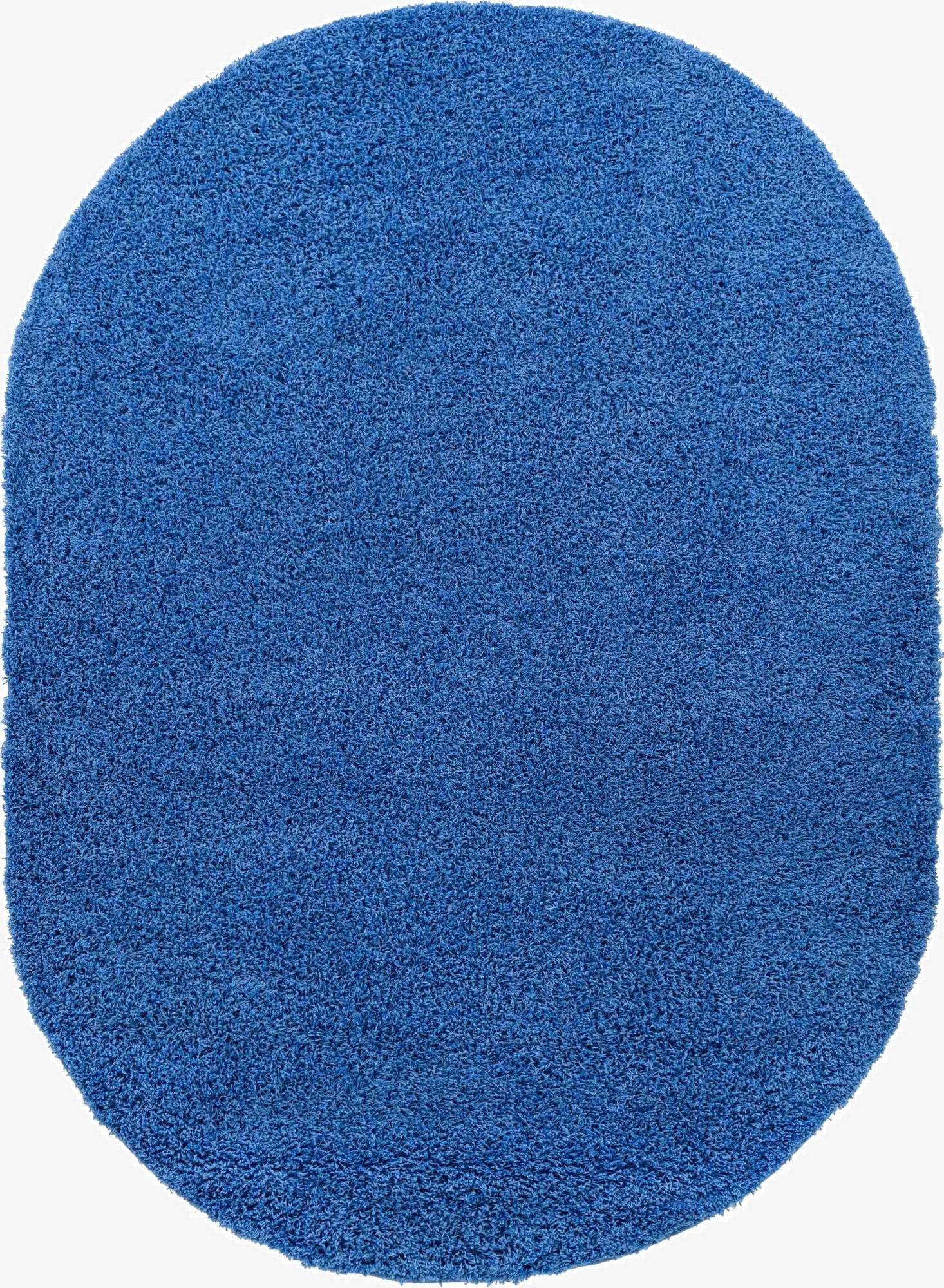  7' 10 x 10' Solid Shag Oval Rug