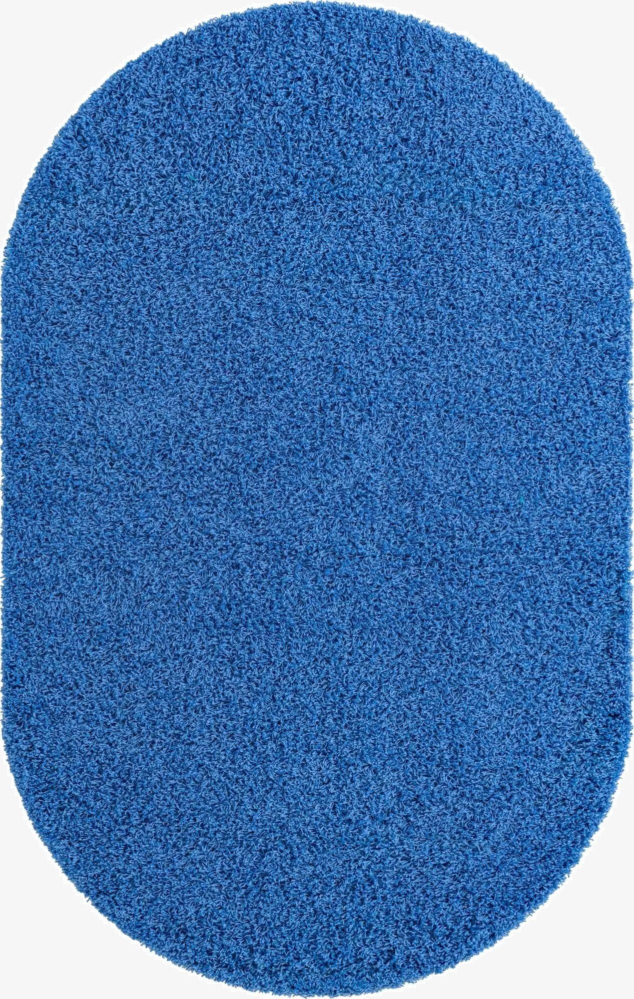  5' 3 x 8' Solid Shag Oval Rug