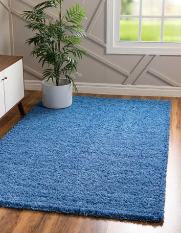  Custom Periwinkle Blue Solid Shag Rug