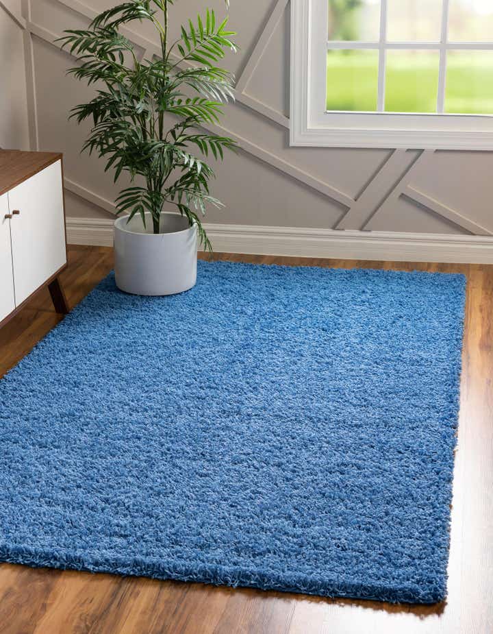Periwinkle Blue 7' x 10' Solid Shag Rug | Rugs.com