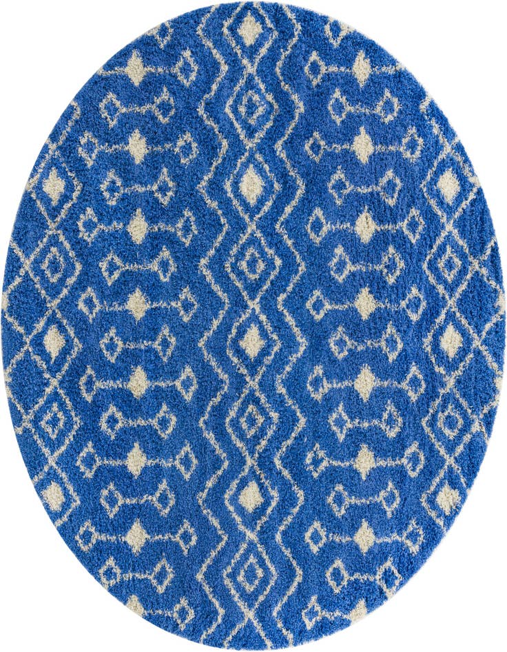 Detail image of 10' x 10' Moroccan Trellis Shag Round Rug