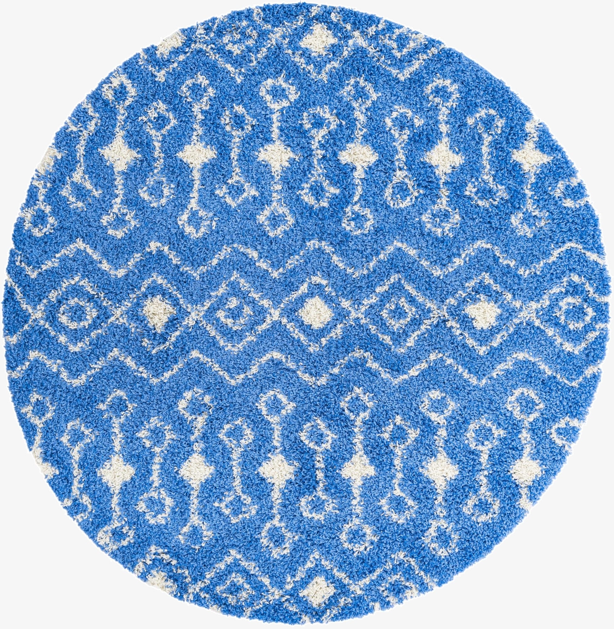  6' x 6' Moroccan Trellis Shag Round Rug