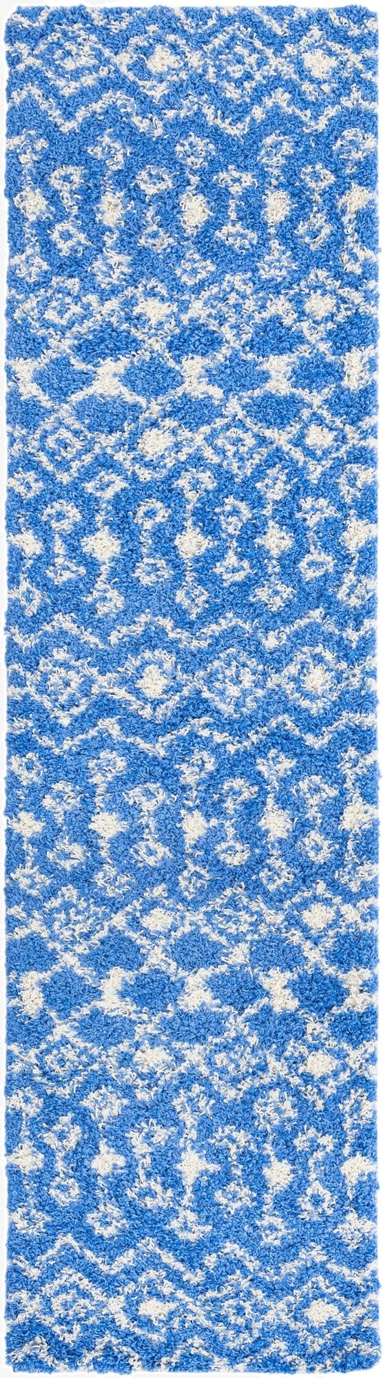  2' 7 x 10' Moroccan Trellis Shag Runner Rug