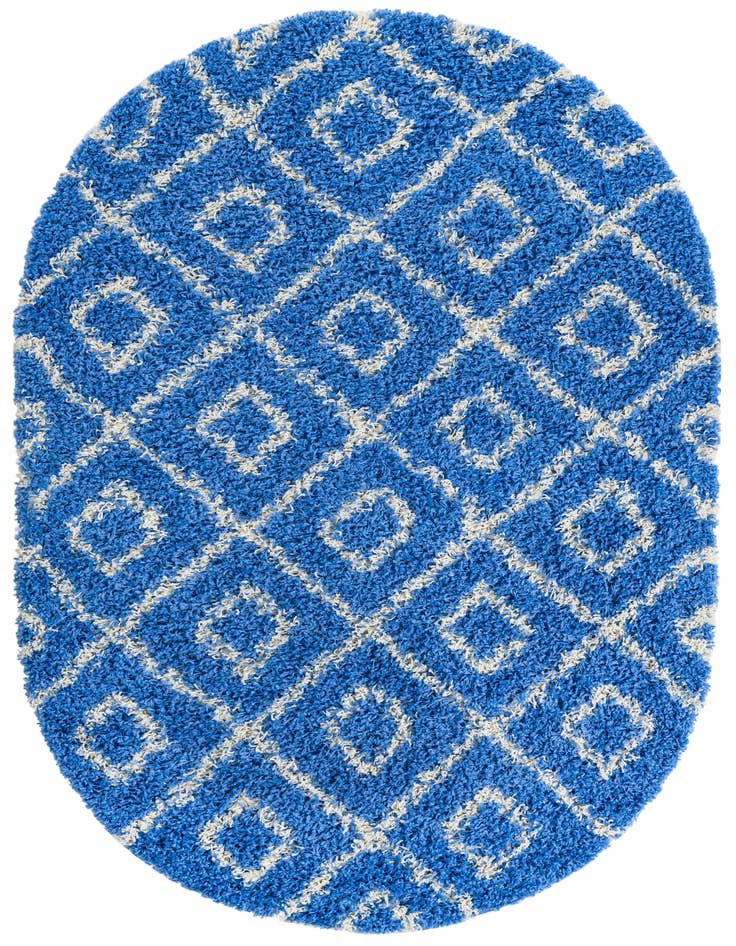 Detail image of  4' 1 x 6' 1 Lattice Shag Oval Rug