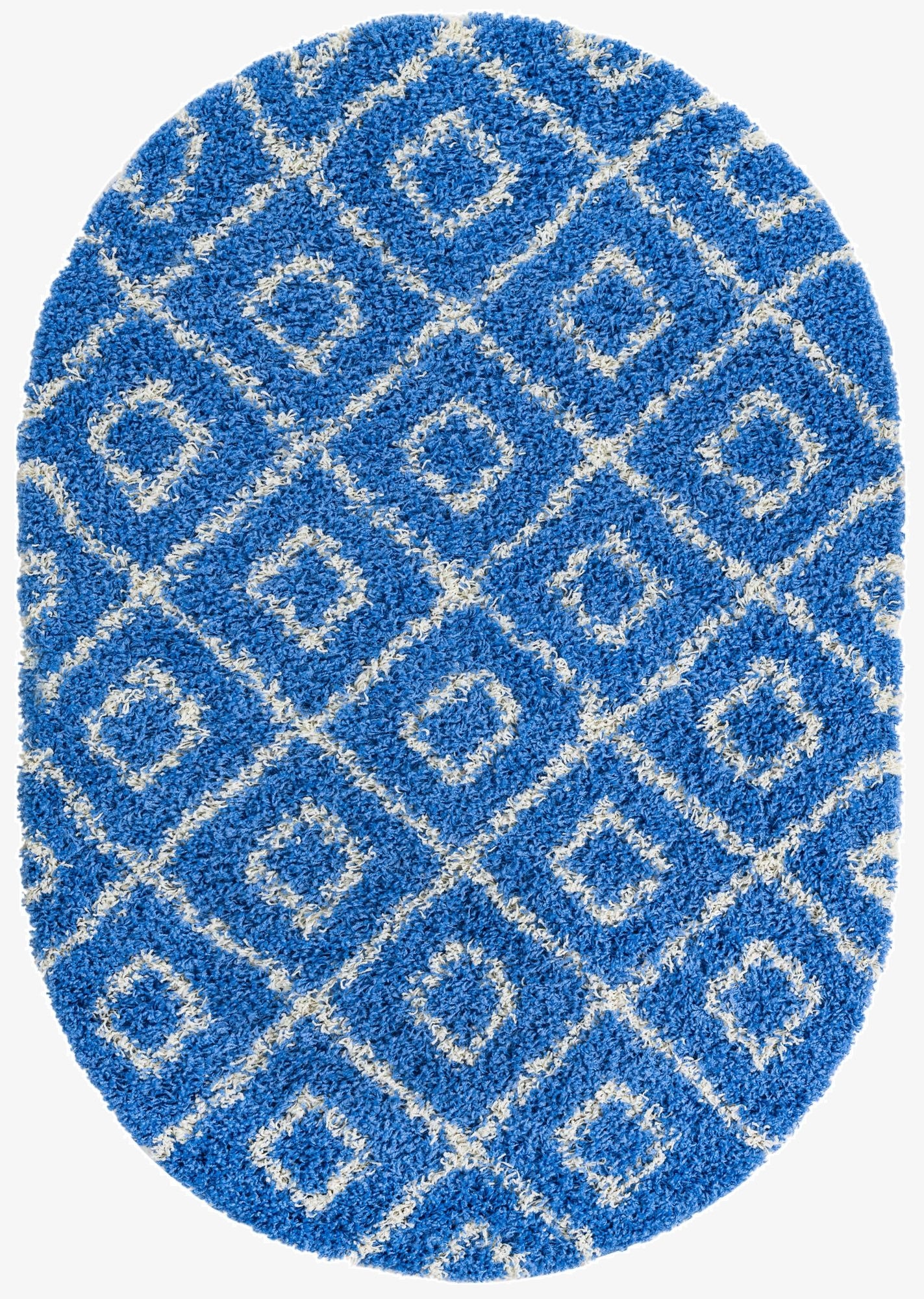  4' 1 x 6' 1 Lattice Shag Oval Rug
