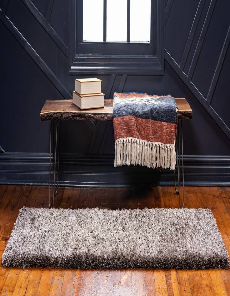 Detail image of 2' 7 x 10' Luxury Solid Shag Runner Rug