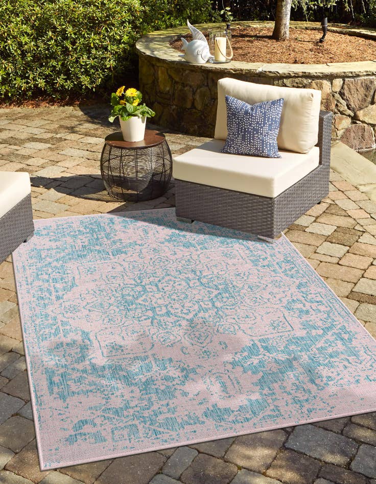 Detail image of  7' 10 x 10'  Washable Jill Zarin Dubai Indoor / Outdoor Rug