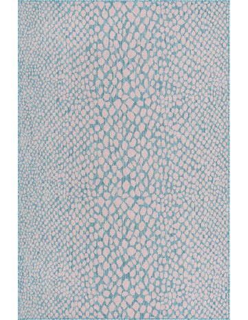 Custom Pink and Aqua Washable Jill Zarin Indoor / Outdoor Rug