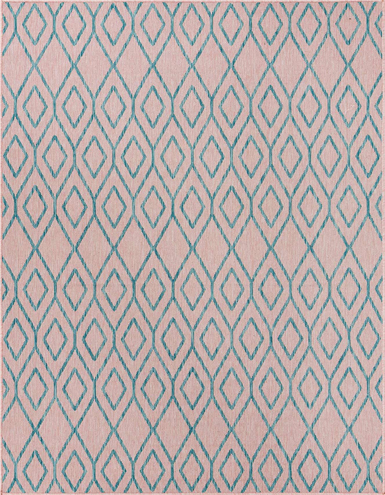 Primary image  Custom Pink and Aqua  Washable Jill Zarin Indoor / Outdoor Rug