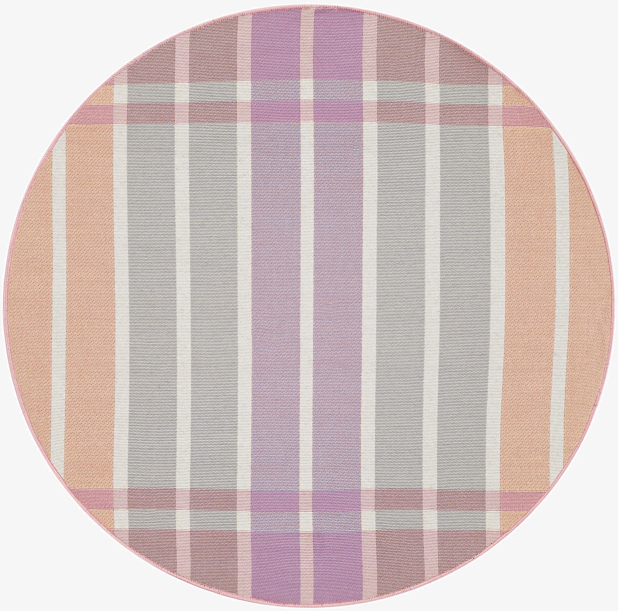  4' x 4'  Washable Ribbon Indoor / Outdoor Round Rug