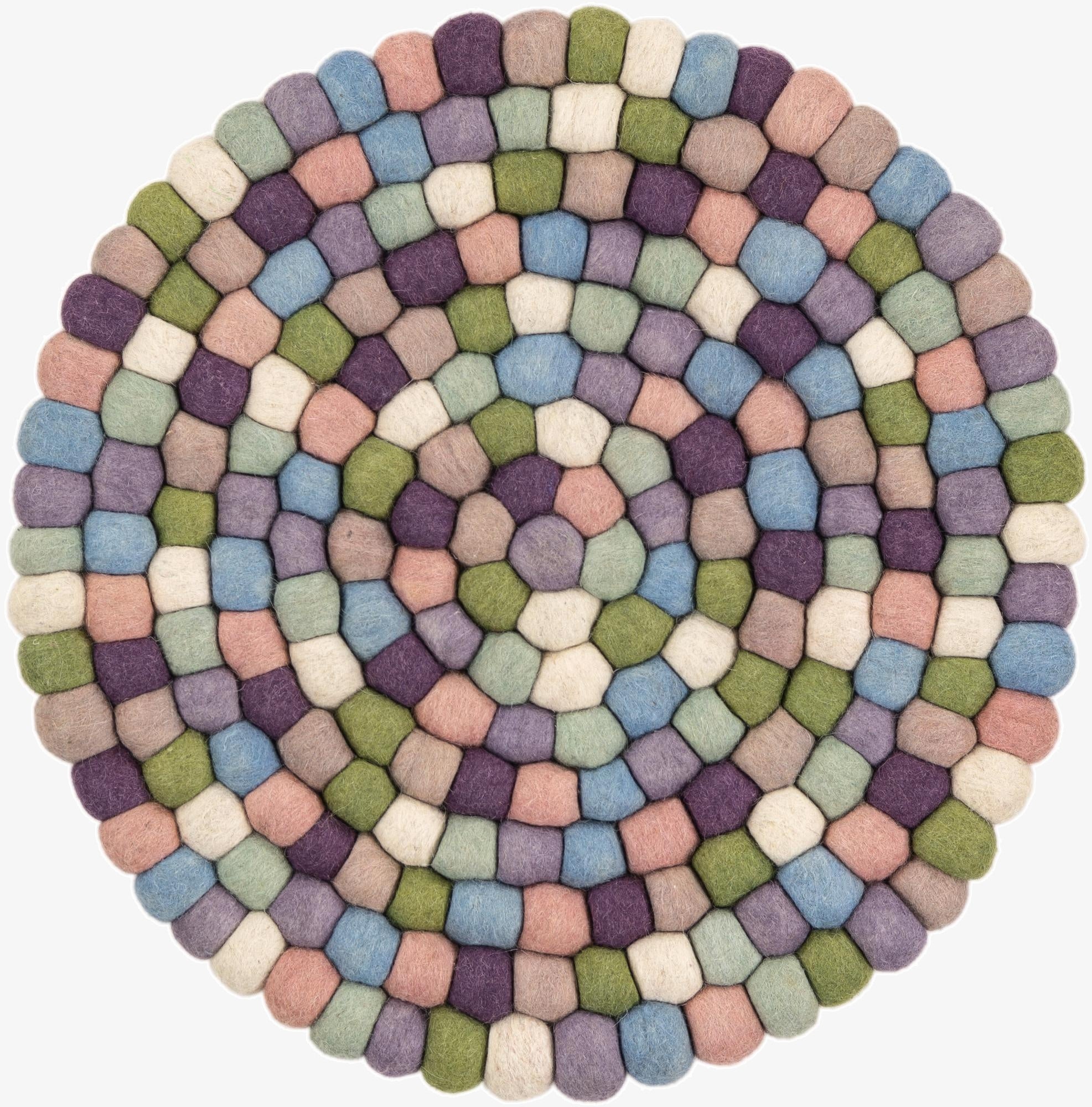  2' x 2' Felt Ball Wool Round Rug