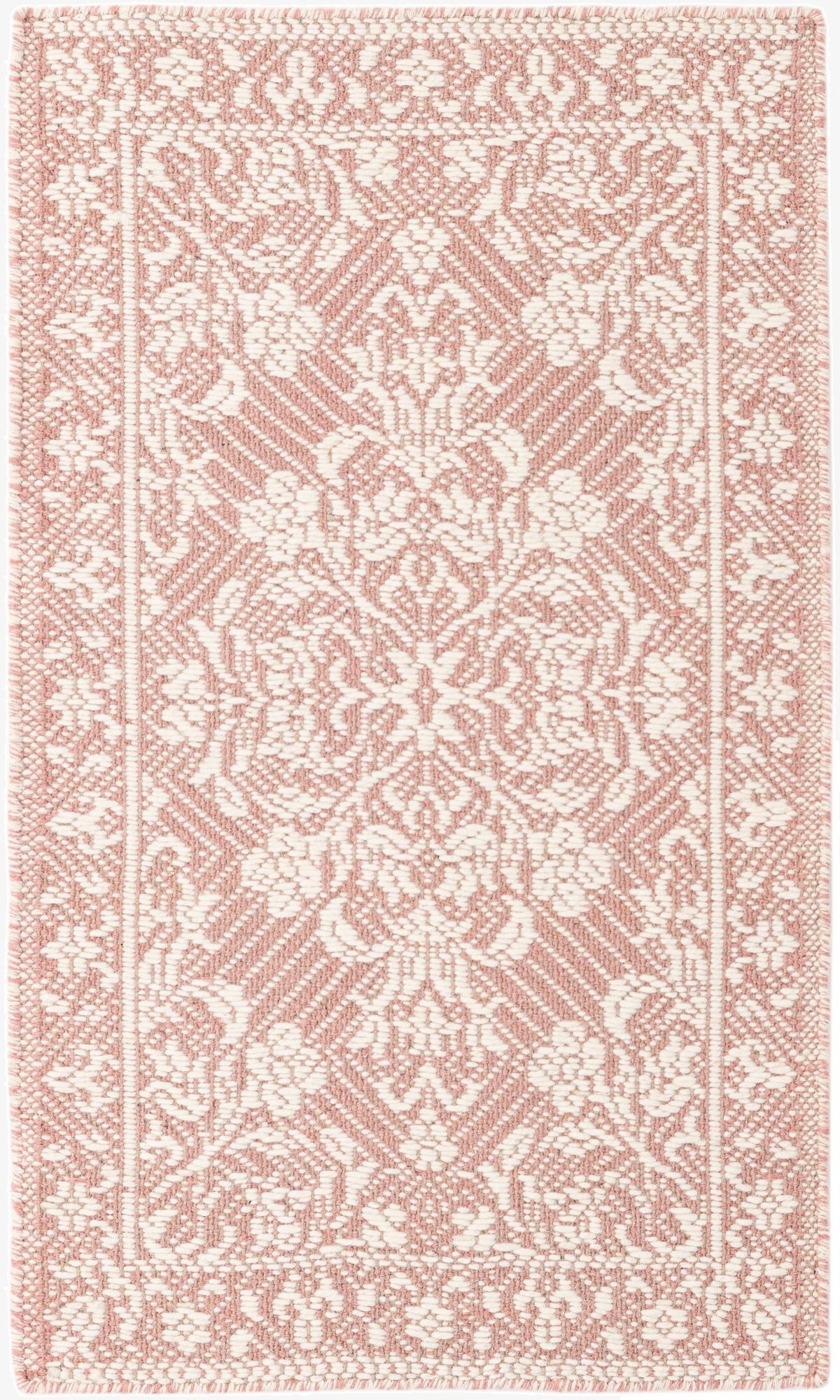  2' 4 x 3' 11  Hand Woven Lattice Wool Rug