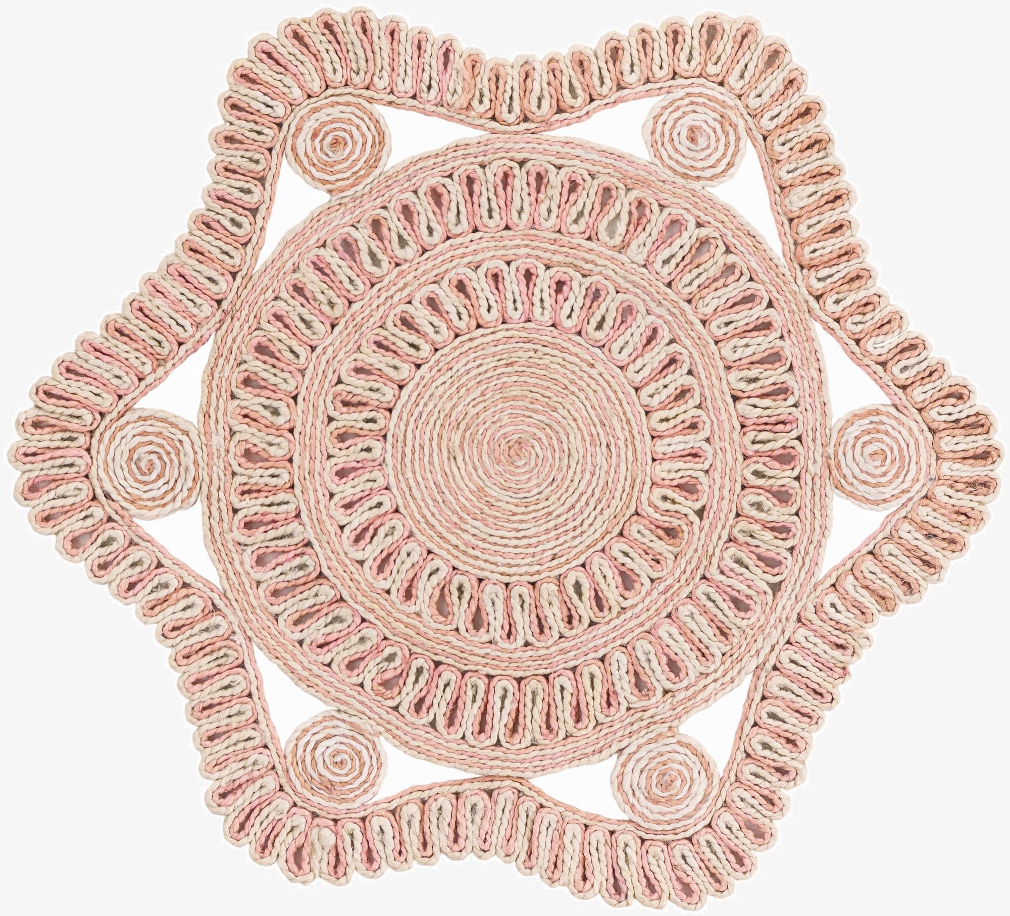  3' 1 x 3' 1  Hand Braided Jute Round Rug