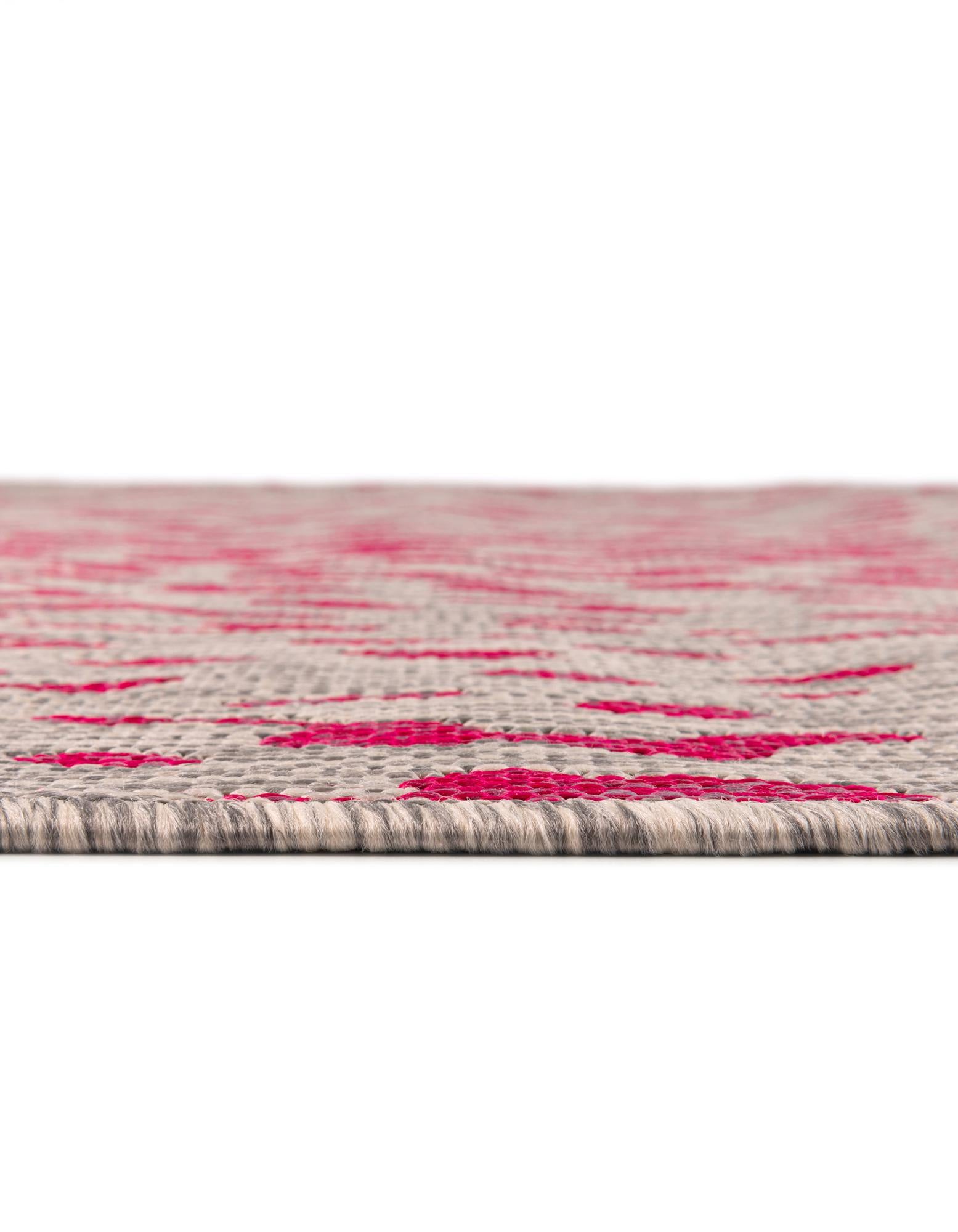  Custom Pink Gray  Washable Safari Indoor / Outdoor Rug