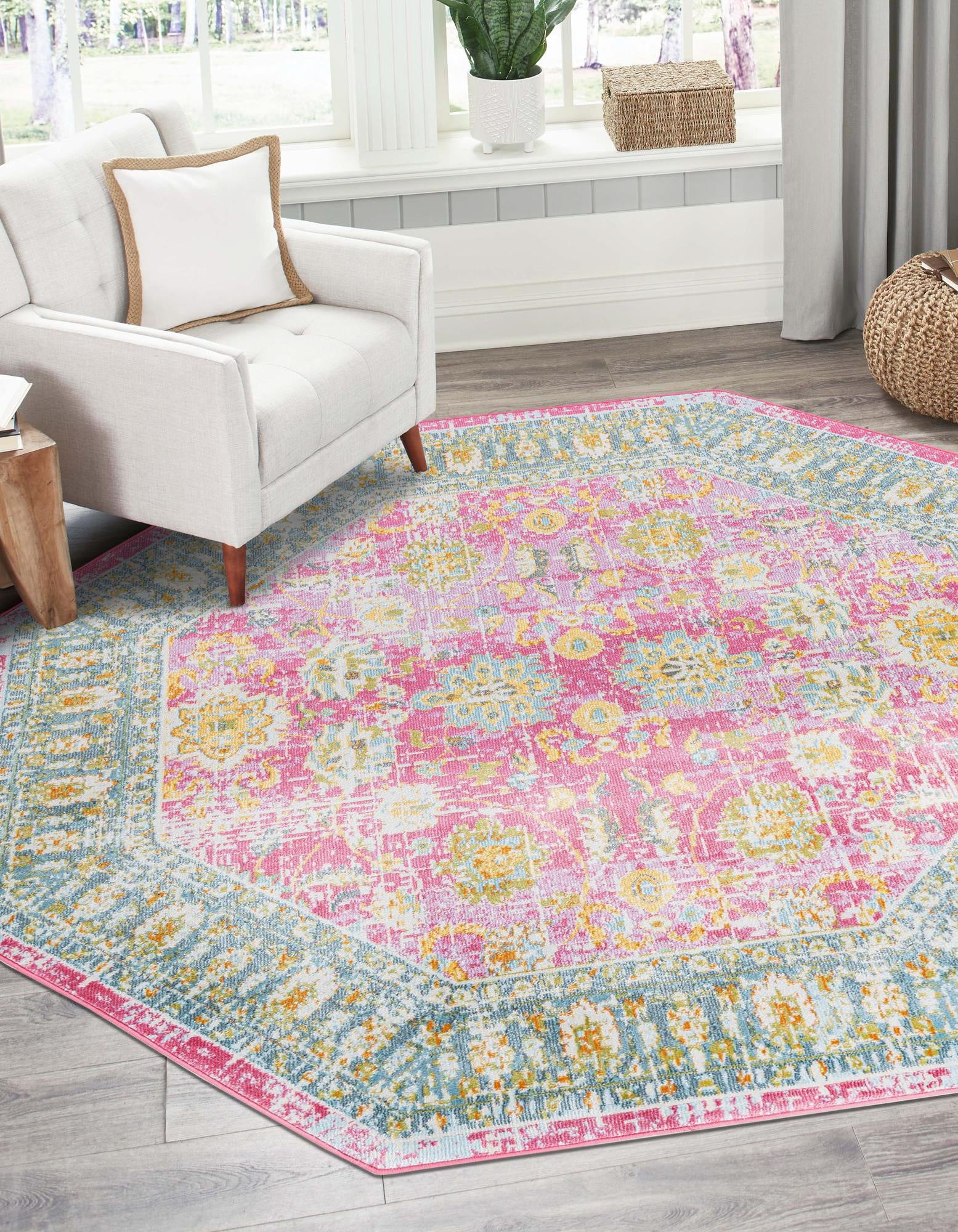 Pink 6' x 6' Paragon Octagon Rug | Rugs.com
