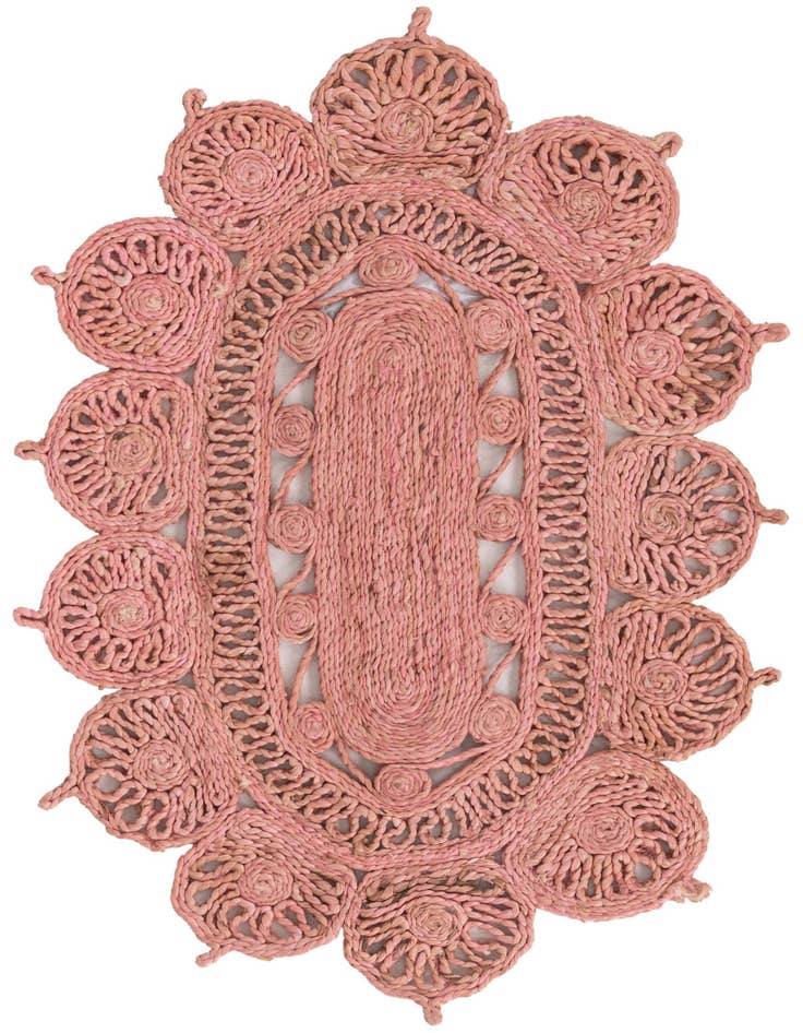 Detail image of  2' x 3' 1  Hand Braided Jute Oval Rug