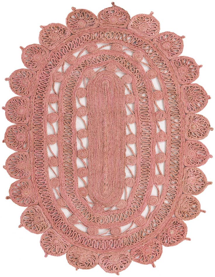 Detail image of  4' 1 x 6' 1  Hand Braided Jute Oval Rug