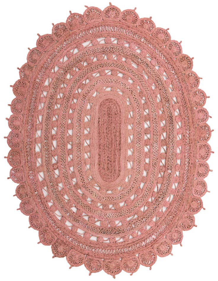 Detail image of  7' 10 x 10'  Hand Braided Jute Oval Rug