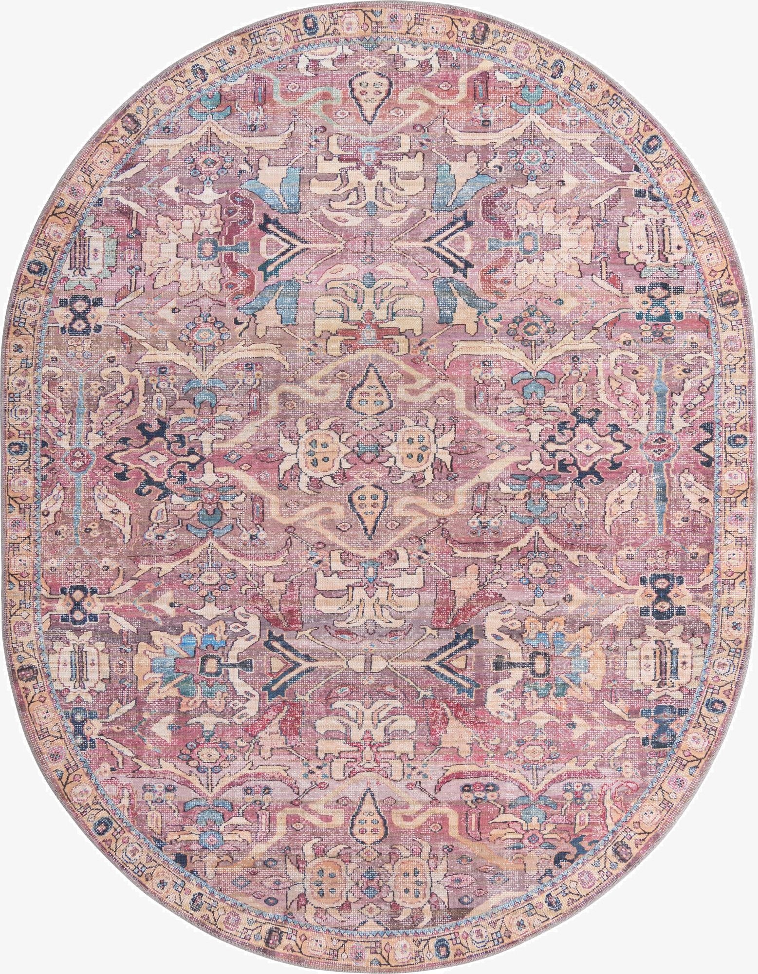 7' 10 x 10'  Washable Nostalgia Oval Rug